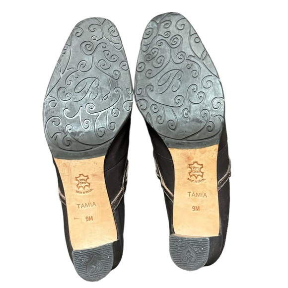 Brighton Tamia silver concho chocolate leather slip on clogs / mules size 9 - Picture 7 of 7